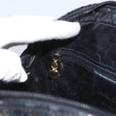 Salvatore Ferragamo Vala Shoulder Bag Leather Black Gold Auth ka3259-21