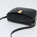 Salvatore Ferragamo Vala Shoulder Bag Leather Black Gold Auth ka3259-6