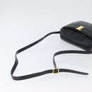 Salvatore Ferragamo Vala Shoulder Bag Leather Black Gold Auth ka3259-7