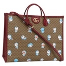 GUCCI GUCCI × Doraemon Micro GG Supreme Bag PVC 2way Beige 653952 Auth ka3262SM-1