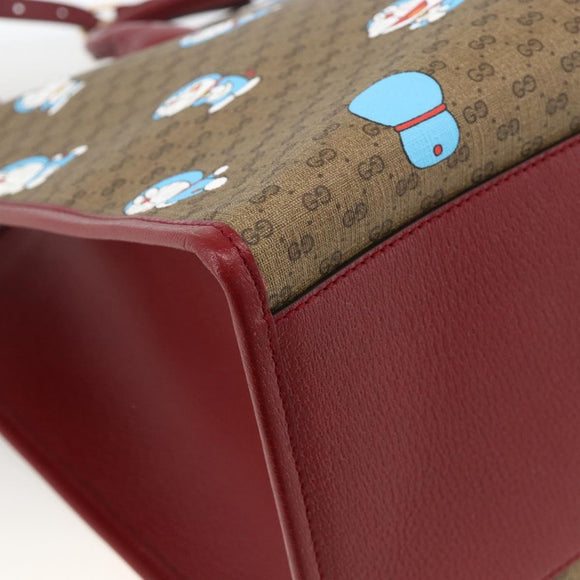 GUCCI GUCCI × Doraemon Micro GG Supreme Bag PVC 2way Beige 653952 Auth ka3262SM