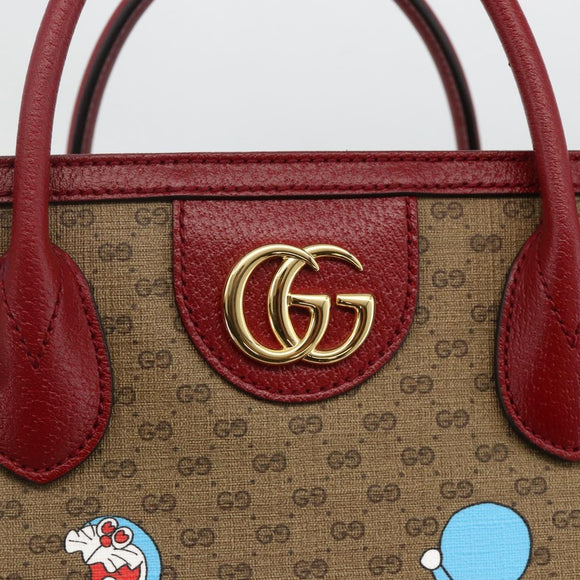 GUCCI GUCCI × Doraemon Micro GG Supreme Bag PVC 2way Beige 653952 Auth ka3262SM