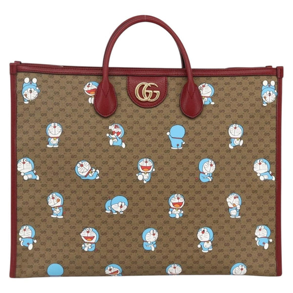 GUCCI GUCCI × Doraemon Micro GG Supreme Bag PVC 2way Beige 653952 Auth ka3262SM