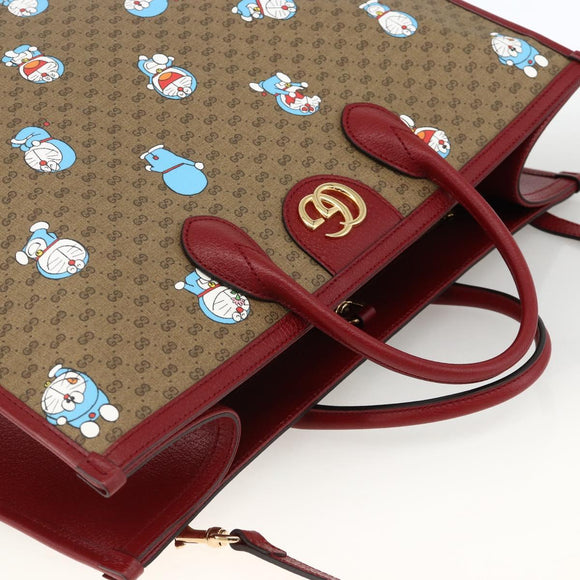 GUCCI GUCCI × Doraemon Micro GG Supreme Bag PVC 2way Beige 653952 Auth ka3262SM