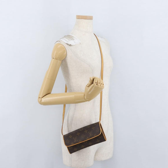 LOUIS VUITTON Monogram Pochette Twin PM Shoulder Bag M51854 LV Auth ka3263