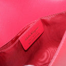 Salvatore Ferragamo Vara Ribbon Chain Shoulder Bag Leather Red Gold Auth ka3265A-12