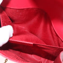 Salvatore Ferragamo Vara Ribbon Chain Shoulder Bag Leather Red Gold Auth ka3265A-19