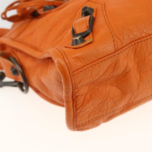 BALENCIAGA LuCity Handtasche Leder 2-Wege Orange 300295 Auth ka3266M