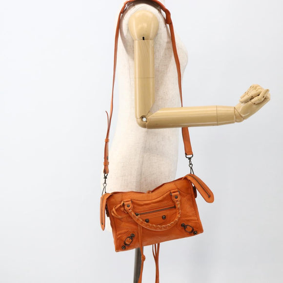 BALENCIAGA LuCity Handtasche Leder 2-Wege Orange 300295 Auth ka3266M