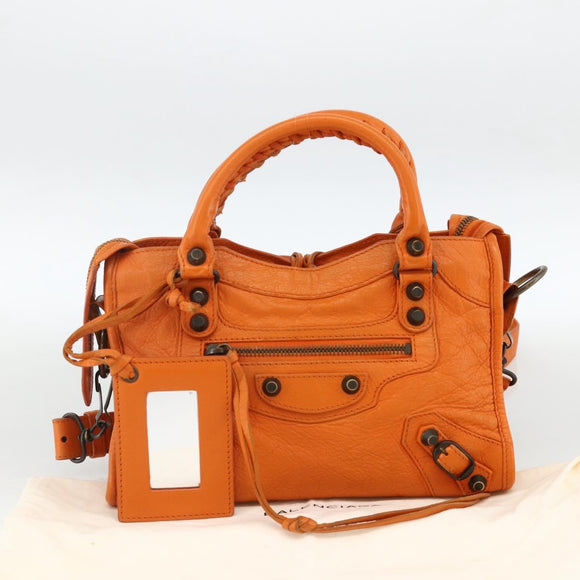 BALENCIAGA LuCity Handtasche Leder 2-Wege Orange 300295 Auth ka3266M