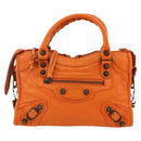 BALENCIAGA LuCity Handtasche Leder 2-Wege Orange 300295 Auth ka3266M-13