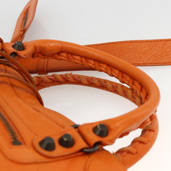 BALENCIAGA LuCity Handtasche Leder 2-Wege Orange 300295 Auth ka3266M