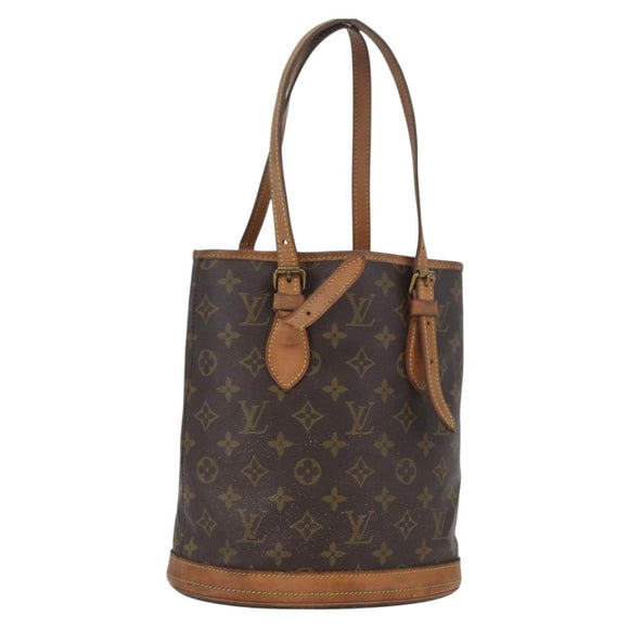 LOUIS VUITTON Monogram Bucket PM Shoulder Bag M42238 LV Auth ka3270