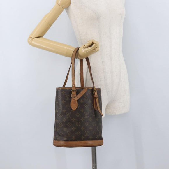 LOUIS VUITTON Monogram Bucket PM Shoulder Bag M42238 LV Auth ka3270