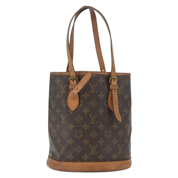LOUIS VUITTON Monogram Bucket PM Shoulder Bag M42238 LV Auth ka3270