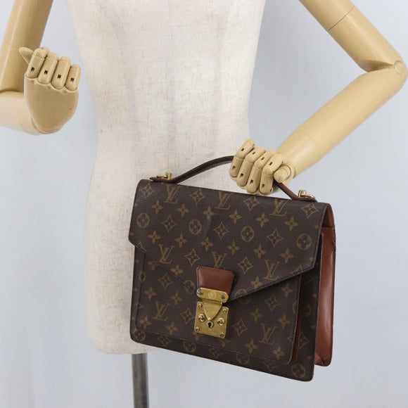 LOUIS VUITTON Monogram Monceau 28 Hand Bag 2way M51185 LV Auth ka3273