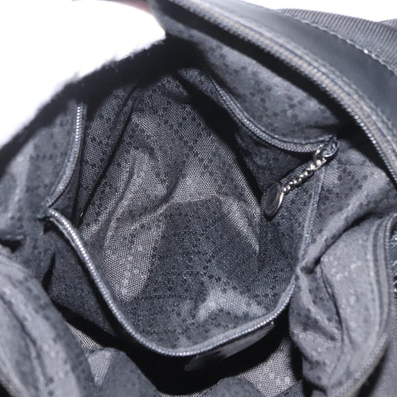 GUCCI Bamboo Shoulder Bag Nylon Black Silver 000 0531 Auth ka3282