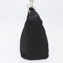 GUCCI Bamboo Shoulder Bag Nylon Black Silver 000 0531 Auth ka3282-5