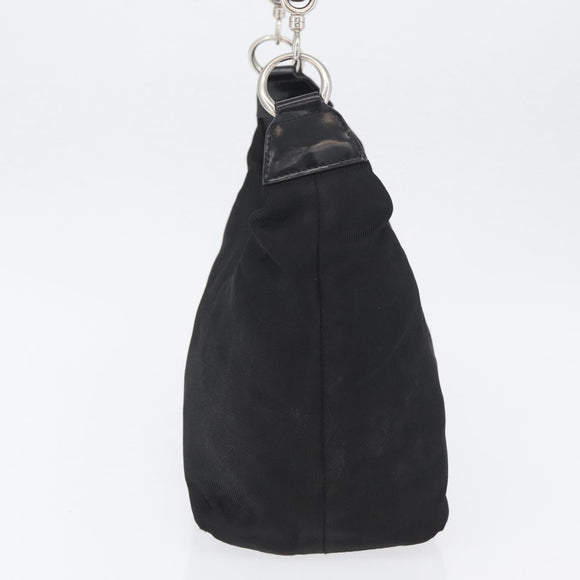 GUCCI Bamboo Shoulder Bag Nylon Black Silver 000 0531 Auth ka3282