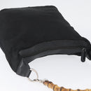 GUCCI Bamboo Shoulder Bag Nylon Black Silver 000 0531 Auth ka3282-6