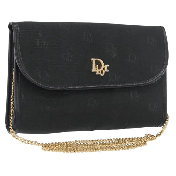 Christian Dior Honeycomb Canvas Shoulder Bag Green Gold Auth ka3284