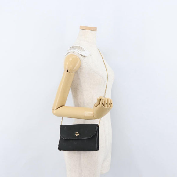 Christian Dior Honeycomb Canvas Shoulder Bag Green Gold Auth ka3284