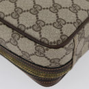 GUCCI GG Supreme Web Sherry Line Clutch Bag PVC Beige Red Green Auth ka3285-10