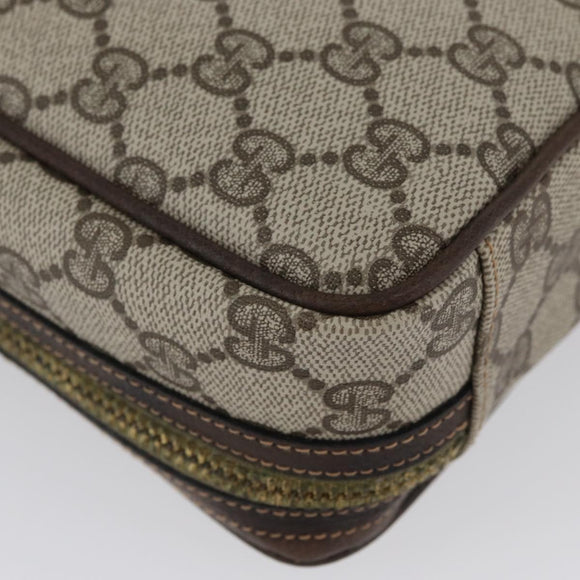GUCCI GG Supreme Web Sherry Line Clutch Bag PVC Beige Red Green Auth ka3285