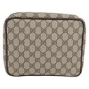 GUCCI GG Supreme Web Sherry Line Clutch Bag PVC Beige Red Green Auth ka3285-3