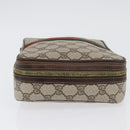 GUCCI GG Supreme Web Sherry Line Clutch Bag PVC Beige Red Green Auth ka3285-4