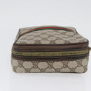 GUCCI GG Supreme Web Sherry Line Clutch Bag PVC Beige Red Green Auth ka3285-5