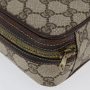 GUCCI GG Supreme Web Sherry Line Clutch Bag PVC Beige Red Green Auth ka3285-8