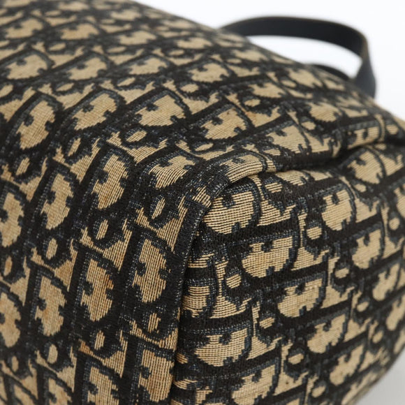 Christian Dior Trotter Canvas Hand Bag Navy Gold Auth ka3287