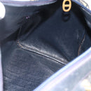 Christian Dior Trotter Canvas Hand Bag Navy Gold Auth ka3287-17
