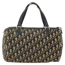 Christian Dior Trotter Canvas Hand Bag Navy Gold Auth ka3287-3