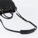 PRADA Hand Bag Canvas 2way Black Gold Auth ka3289V-8