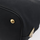 PRADA Hand Bag Canvas 2way Black Gold Auth ka3289V-20