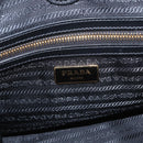 PRADA Hand Bag Canvas 2way Black Gold Auth ka3289V-22