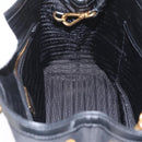 PRADA Hand Bag Canvas 2way Black Gold Auth ka3289V-23