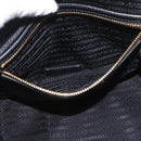 PRADA Hand Bag Canvas 2way Black Gold Auth ka3289V-26