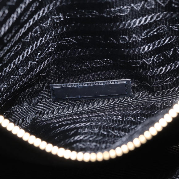 PRADA Hand Bag Canvas 2way Black Gold Auth ka3289V