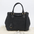 PRADA Hand Bag Canvas 2way Black Gold Auth ka3289V-12