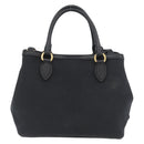 PRADA Hand Bag Canvas 2way Black Gold Auth ka3289V-2