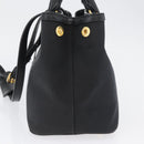 PRADA Hand Bag Canvas 2way Black Gold Auth ka3289V-4