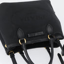 PRADA Hand Bag Canvas 2way Black Gold Auth ka3289V-14