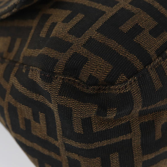 FENDI Zucca Canvas Mamma Baguette Shoulder Bag Brown Black Auth ka3290V