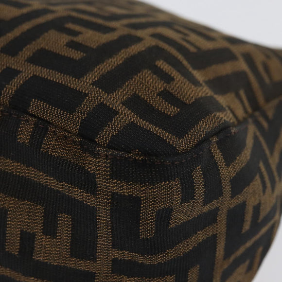 FENDI Zucca Canvas Mamma Baguette Shoulder Bag Brown Black Auth ka3290V