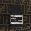 FENDI Zucca Canvas Mamma Baguette Shoulder Bag Brown Black Auth ka3290V-19