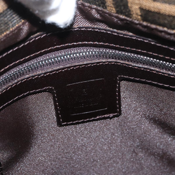 FENDI Zucca Canvas Mamma Baguette Shoulder Bag Brown Black Auth ka3290V