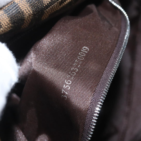 FENDI Zucca Canvas Mamma Baguette Shoulder Bag Brown Black Auth ka3290V